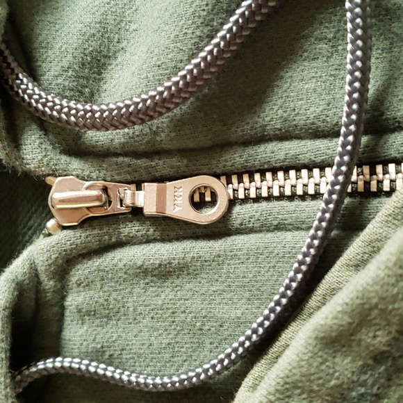 ESSENTIAL ELEMENTS Green Full Zip Hoodie Parachute Cord Drawstring SZ. M  NWOT - Picture 4 of 10
